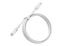 OtterBox Standard - USB-kabel - 24 pin USB-C (hane) till 24 pin USB-C (hane) - USB 2.0 - 3 A - 2 m - Strömförsörjningsstöd - molndammig vit 78-52673