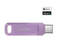 SanDisk Ultra Dual Drive Go - USB flash-enhet - 256 GB - USB 3.2 Gen 1 / USB-C - lavendel SDDDC3-256G-G46L