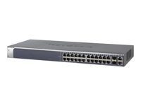 NETGEAR FSM726v3 - Switch - Administrerad - 24 x 10/100 + 2 x kombinations-SFP - skrivbordsmodell FSM726-300EUS