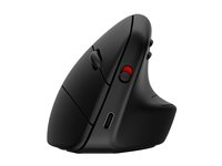 HP 925 - Vertikal mus - 6 knappar - trådlös - Bluetooth 5.3, 2.4 GHz - trådlös USB-mottagare - svart - hållbar förpackning 6H1A5AA