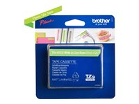 Brother TZe-MQG35 - Standardlim - vitt på limegrön - Rulle (1,2 cm x 5 m) 1 kassett(er) bandlaminat - för Brother PT-D210, D600, H110; P-Touch PT-1880, D450, E110, E310, E550, E800, H110, P900 TZEMQG35