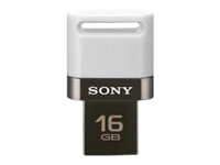 Sony Micro Vault Duo USM16SA1 - USB flash-enhet - 16 GB - USB 2.0 - vit USM16SA1W