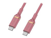 OtterBox Standard - USB-kabel - 24 pin USB-C (hane) till 24 pin USB-C (hane) - USB 2.0 - 3 A - 1 m - Strömförsörjningsstöd - rosaglittrande rosa 78-52676