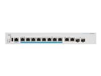 Cisco Business 350 Series CBS350-8MP-2X - Switch - L3 - Administrerad - 8 x 100/1000/2.5G (PoE+) + 2 x combo 10 Gigabit SFP+/RJ-45 - rackmonterbar - PoE+ (240 W) CBS350-8MP-2X-EU