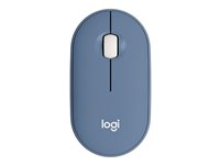 Logitech Pebble M350 - Mus - optisk - 3 knappar - trådlös - 2.4 GHz, Bluetooth - trådlös USB-mottagare - blåbär 910-006753