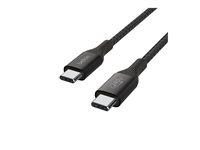 Belkin BoostCharge - USB-kabel - 24 pin USB-C (hane) till 24 pin USB-C (hane) - USB 2.0 - 2 m - stöd för strömleverans på upp till 240 W - svart CAB015BT2MBK