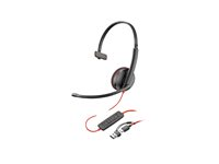 HP Poly Blackwire C3225 - Blackwire 3200 Series - headset - på örat - kabelansluten - 3,5 mm kontakt - svart - Skype-certifierat, Cisco Jabber-certifierad, Avaya-certifierad 7S4M7AA