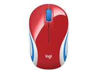 Logitech M187 - Mus - optisk - 3 knappar - trådlös - 2.4 GHz - trådlös USB-mottagare - ljust röd 910-002732