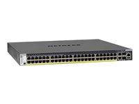 NETGEAR M4300-52G-PoE+ - Switch - L3 - Administrerad - 2 x 10/100/1000/10000 + 2 x 10 Gigabit SFP+ + 48 x 10/100/1000 (PoE+) - främre till bakre luftflöde - rackmonterbar - PoE+ (480 W) GSM4352PA-100NES