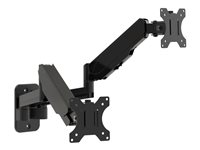 Multibrackets M Monitormount Wall Basic Dual - Monteringssats (2 vridbara armar, 2 VESA-plattor) - fullständig rörelse - för 2 LCD-skärmar / böjd LCD-skärm - svart - skärmstorlek: 17"-32" 7350105210037