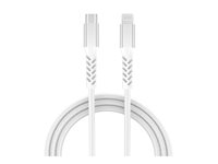 GRATEQ PRO - Lightning-kabel - 24 pin USB-C hane till Lightning hane - 2.25 m - vit - USB Power Delivery (60W), flätad kabel 86041GC