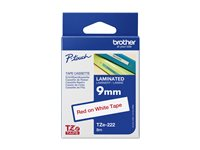 Brother TZe-222 - Rött på vitt - Rulle (0,9 cm x 8 m) 1 kassett(er) bandlaminat - för Brother PT-P750, P950; P-Touch PT-E310; P-Touch Cube PT-P300; P-Touch Cube Pro PT-P910 TZE222