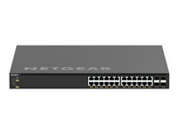 NETGEAR AV Line M4350-24X4V - Switch - L3 - Administrerad - 24 x 100/1000/2.5G/5G/10GBase-T (PoE+) + 4 x 1/10/25 Gigabit SFP28 - främre till bakre luftflöde - rackmonterbar - PoE+ (576 W) XSM4328CV-100NES