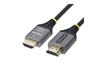 Startech - Premium hög hastighet - HDMI-kabel med Ethernet - HDMI hane till HDMI hane - 1 m - skärmad - svart & silver - 1440p (UWQHD) stöd 144Hz, 4K60Hz stöd, Returkanal för ljud (ARC), flätad, HDR10-stöd, ultra flexibel, upp till 18 Gbps dataöverföringshastighet, hög flexibilitet, passiv HDMI2-FLEX-4K60-1M
