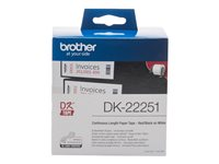 Brother DK22251 - Svart/röd på vitt - Rulle (6,2 cm x 15,24 m) 1 rulle (rullar) löpande etikettpapper DK22251