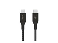 Belkin BoostCharge - USB-kabel - 24 pin USB-C (hane) till 24 pin USB-C (hane) - USB 2.0 - 2 m - stöd för strömleverans på upp till 240 W - svart CAB015BT2MBK