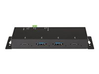 StarTech.com 4-port USB C-hubb 10 Gbps - Industriell USB-C-hubb i metall - 2x USB-C &amp; 2x USB-A - ESD-överspänningsskydd - USB-C eller USB-A-värd - Självdriven monterbar USB 3.1 Gen 2 Type-C-hubb - Hubb - 2 x USB 3.2 Gen 2 + 2 x USB-C 3.2 Gen 2 - skrivbordsmodell HB31C2A2CME