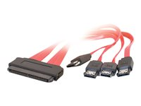 C2G Internal SAS 32-pin (SFF-8484) to Four External Serial ATA (eSATA) Cable - SATA/SAS-kabel - Serial ATA 150/300/600/ SAS 6Gbit/s - 4-vägs - 32-pin 4i MultiLane (hona) till eSATA (hona) - 50 cm - röd 81812