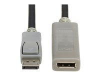 Eaton Tripp Lite Series DisplayPort Extension Cable with Active Repeater and Latching Connector (M/F), 4K 60 Hz, HDR, 4:4:4, HDCP 2.2, 10 ft. (3.1 m), TAA - DisplayPort-kabel - TAA-kompatibel - DisplayPort (hane) till DisplayPort (hona) - DisplayPort 1.2 - 3.1 m - passiv, guldpläterade kontakter, aktiv förstärkare, 4K60Hz stöd - svart, grå P579-010-4K6