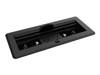 Crestron FlipTop FT2 Series - Låda för försänkt montering (horisontell) - 1200 storlek, mekanisk, genomgångslucka - bord, bordsmontering - svart FT2-1200-MECH-PTL-B