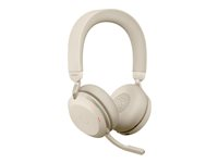 Jabra Evolve2 75 - Headset - på örat - Bluetooth - trådlös - aktiv brusradering - USB-A - ljudisolerande - beige - Optimerad för UC 27599-989-998