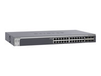 NETGEAR Gigabit Stackable Smart Switch GS728TS (2nd Generation) - Switch - Administrerad - 24 x 10/100/1000 + 2 x kombinations-Gigabit SFP + 4 x Gigabit SFP - skrivbordsmodell, rackmonterbar GS728TSB-100EUS