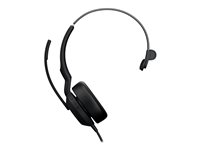 Jabra Evolve2 50 UC Mono - Headset - på örat - kabelansluten - aktiv brusradering - USB-C - svart - Zoomcertifierad, Certifierad för Microsoft-teams, Cisco Webex Certified, Alcatel-Lucent-certifierad, Unify-certifierad, Google Meet-certifierad, Amazon Chime-certifierad 25089-889-899