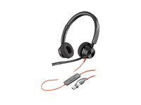 HP Poly Blackwire 3320 - Blackwire 3300 series - headset - på örat - kabelansluten - USB-C - svart - UC-certifierad 8X219AA