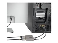 StarTech.com DP to Dual HDMI MST HUB, Dual HDMI 4K 60Hz, DisplayPort Multi Monitor Adapter with 1ft (30cm) Cable, DP 1.4 Multi Stream Transport Hub, DSC | HBR3, DP to 2x HDMI Ports - DP to HDMI Splitter (MST14DP122HD) - Videokort - DisplayPort hane till HDMI hona - grå MST14DP122HD