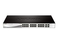 D-Link Web Smart DGS-1210-28 - Switch - Administrerad - 24 x 10/100/1000 + 4 x Gigabit SFP - skrivbordsmodell, rackmonterbar DGS-1210-28