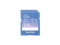SanDisk Creator - Flash-minneskort - 256 GB - Video Class V60 / UHS-II U3 / Class10 - SDXC UHS-II SDSDXEP-256G-GNCIS