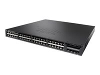 Cisco Catalyst 3650-48FWQ-S - Switch - L3 - Administrerad - 48 x 10/100/1000 (PoE+) + 4 x 10 Gigabit SFP+ - skrivbordsmodell, rackmonterbar - PoE+ (775 W) WS-C3650-48FWQ-S