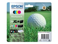 Epson 34XL - 4-pack - XL - svart, gul, cyan, magenta - original - blister med RF-larm/akustiskt larm - bläckpatron - för WorkForce Pro WF-3720DWF, WF-3725DWF C13T34794020