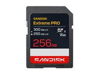 SanDisk Extreme PRO - Flash-minneskort - 256 GB - Video Class V60 / UHS-II - SDXC UHS-II SDSDXEM-256G-GN4IN
