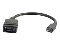 C2G HDMI Micro to HDMI Adapter Converter Dongle - HDMI-adapter - HDMI hona till 19 pin micro HDMI Type D hane - 20.3 cm - dubbelt skärmad - svart 80510