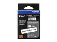 Brother TZe-S241 - Stark häftning - svart på vitt - Rulle (1,8 cm x 8 m) 1 kassett(er) bandlaminat - för P-Touch PT-E550, P900; P-Touch Cube PT-P910; P-Touch Cube Pro PT-P910 TZES241