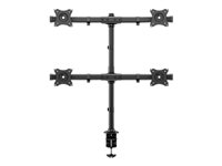 Multibrackets M Deskmount Basic Quad - Monteringssats (montering på skrivbord) - för 4 LCD-bildskärmar - stål, höggradig aluminium - svart - skärmstorlek: 15"-27" - klämma, monterbar 7350073733316