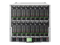 HPE BLc7000 Platinum Single-Phase Enclosure w/6 Power Supplies and 10 Fans w/16 OneView Licenses - Kan monteras i rack - 10U - upp till 24 blad 2400 Watt 763850-B21