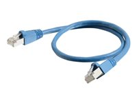 C2G Cat6a Booted Shielded (STP) Network Patch Cable - Patch-kabel - RJ-45 (hane) till RJ-45 (hane) - 7 m - STP - CAT 6a - formpressad, hakfri, tvinnad - blå 89913