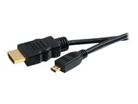 C2G Value Series 1.5m High Speed HDMI to HDMI Micro Cable with Ethernet - 4K - UltraHD - HDMI-kabel med Ethernet - HDMI hane till 19 pin micro HDMI Type D hane - 1.5 m - skärmad - svart 82027