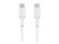 Belkin BoostCharge - USB-kabel - 24 pin USB-C (hane) till 24 pin USB-C (hane) - 1 m - vit CAB003BT1MWH