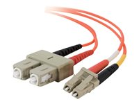 C2G Low-Smoke Zero-Halogen - Patch-kabel - LC multiläge (hane) till SC-läge (multi-mode) (hane) - 10 m - fiberoptisk - 50/125 mikron - orange 85324