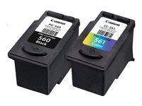 Canon PG-560 / CL-561 Multipack - 2-pack - svart, färg (cyan, magenta, gul) - original - förpackning med stöldmärkning - bläckpatron - för PIXMA TS5350, TS5351, TS5352, TS5353, TS7450, TS7451 3713C005