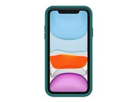 LifeProof SEE - Baksidesskydd för mobiltelefon - 50 % återvunnen plast - var stilla (genomskinlig/orange/grön) - för Apple iPhone 11 77-83018