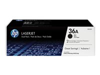 HP 36A - 2-pack - svart - original - LaserJet - tonerkassett (CB436AD) - för LaserJet P1505, P1505n CB436AD