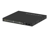 NETGEAR AV Line M4250-26G4F-PoE++ - Switch - L3 - Administrerad - 24 x 10/100/1000 (PoE++) + 2 x 10/100/1000 + 4 x 1000Base-X SFP - sida till sida luftflöde - rackmonterbar - PoE++ (1440 W) GSM4230UP-100EUS