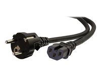 C2G 250 Volt Hot Condition European Power Cord - Förlängningskabel för ström - power CEE 7/7 (hane) till IEC 60320 C15 - AC 250 V - 2 m - formpressad - svart - Europa 80638