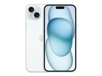 Apple iPhone 15 Plus - 5G smartphone - dual-SIM / Internminne 128 GB - OLED-skärm - 6.7" - 2796 x 1290 pixels - 2 bakre kameror 48 MP, 12 MP - front camera 12 MP - blå MU163QN/A