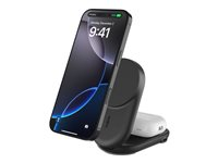 Belkin UltraCharge - Trådlöst laddställ - 2-i-1, Qi2, magnetisk, vikbar + växelströmsadapter - 25 Watt - Fast Charge (24 pin USB-C) - svart WIZ039KQBK