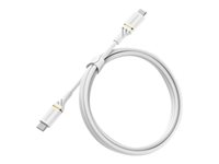 OtterBox Standard - USB-kabel - 24 pin USB-C (hane) till 24 pin USB-C (hane) - USB 2.0 - 3 A - 1 m - Strömförsörjningsstöd - molndammig vit 78-52672